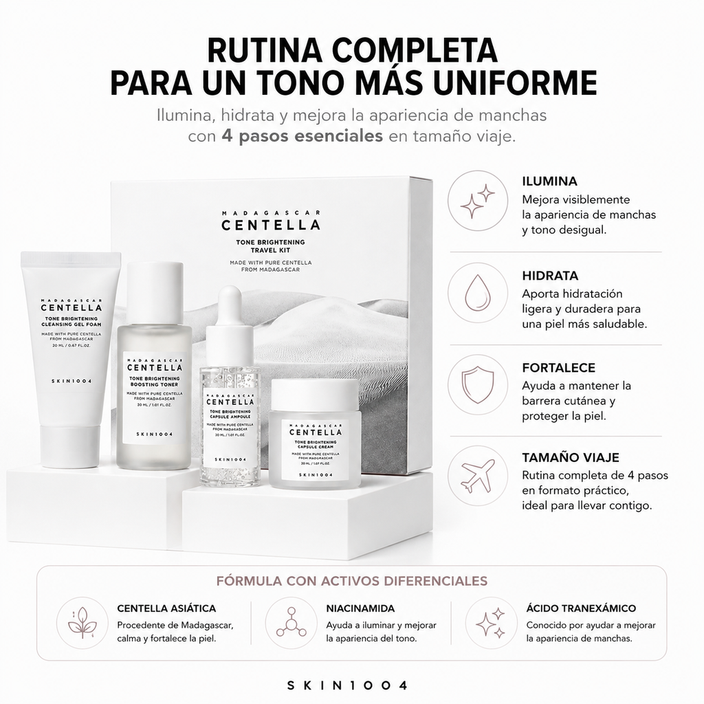 SKIN1004 Madagascar Centella Tone Brightening Travel Kit | Kit Iluminador para Tono Desigual