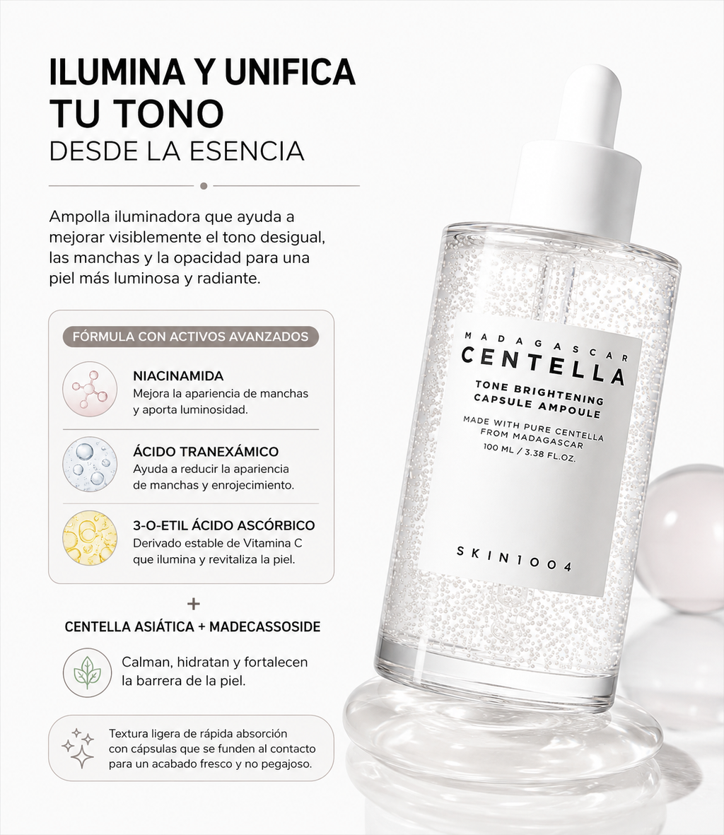 SKIN1004 Madagascar Centella Tone Brightening Capsule Ampoule Jumbo 100ml | Ampolla para Manchas y Luminosidad