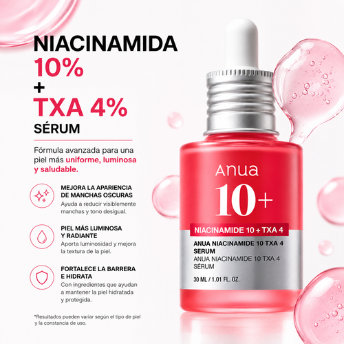 Anua Niacinamide 10% + TXA 4% Serum 30ml | Sérum para Manchas y Tono Desigual