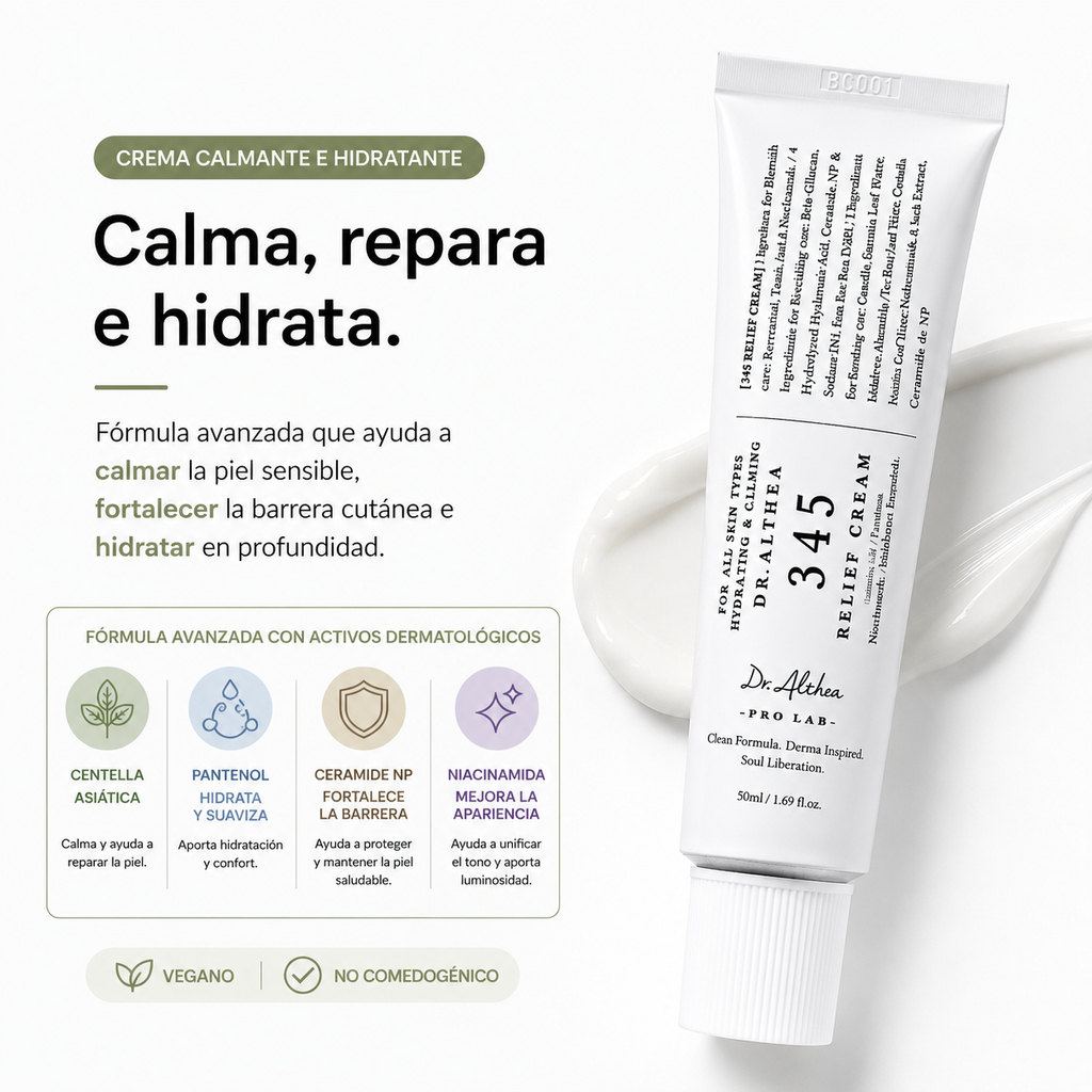 Dr. Althea 345 Relief Cream 50ml | Crema Calmante e Hidratante para Marcas Postacné
