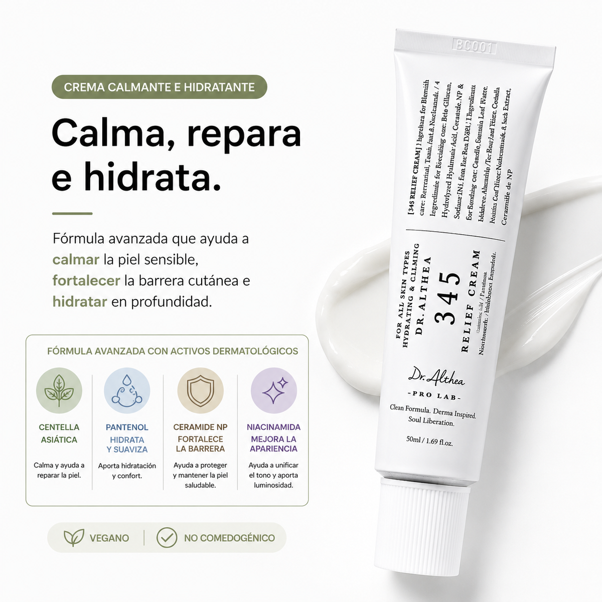 Dr. Althea 345 Relief Cream 50ml | Crema Calmante e Hidratante para Marcas Postacné