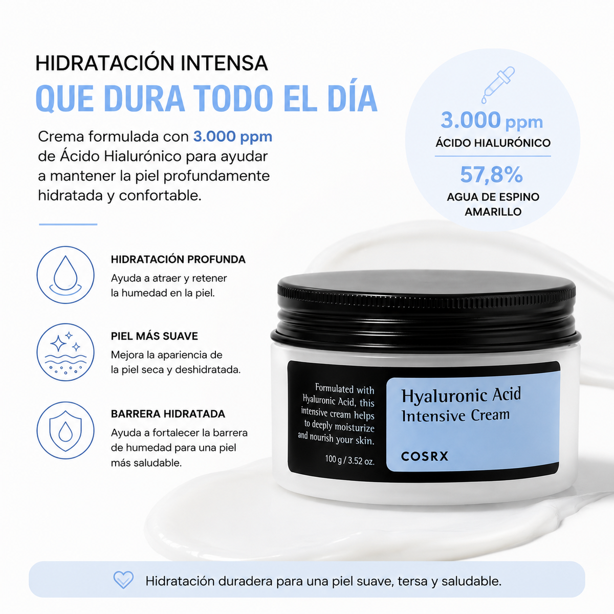 COSRX Hyaluronic Acid Intensive Cream 100g | Crema Hidratante con Ácido Hialurónico