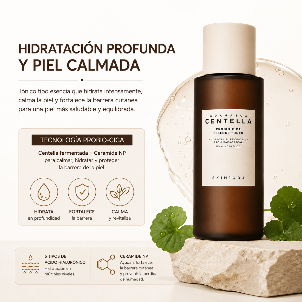 SKIN1004 Madagascar Centella Probio-Cica Essence Toner 210ml | Tónico Hidratante