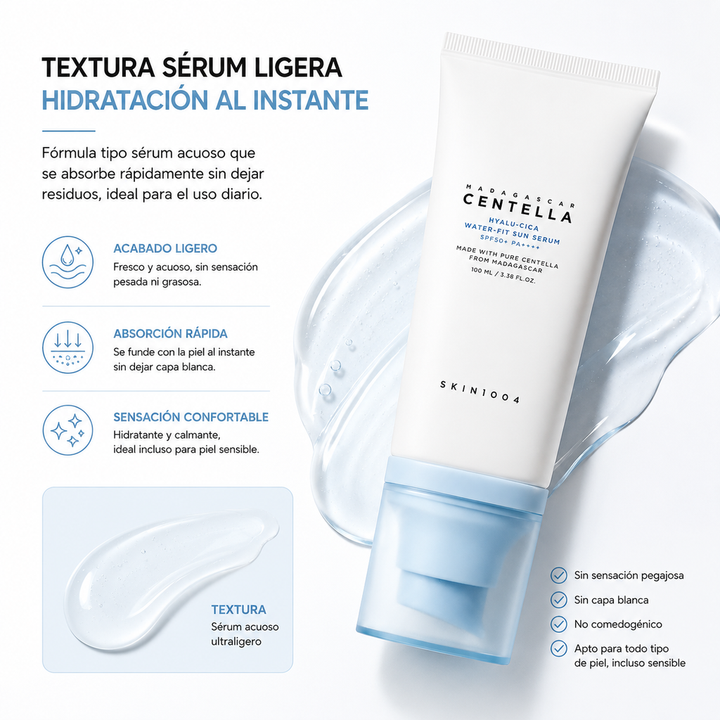 SKIN1004 Madagascar Centella Hyalu-Cica Water-Fit Sun Serum SPF50+ PA++++ Jumbo 100ml