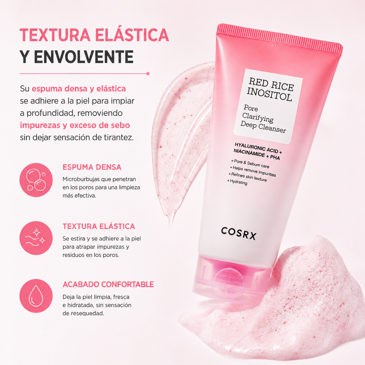 COSRX Red Rice Inositol Pore Clarifying Deep Cleanser 150ml | Limpiador Facial para Poros