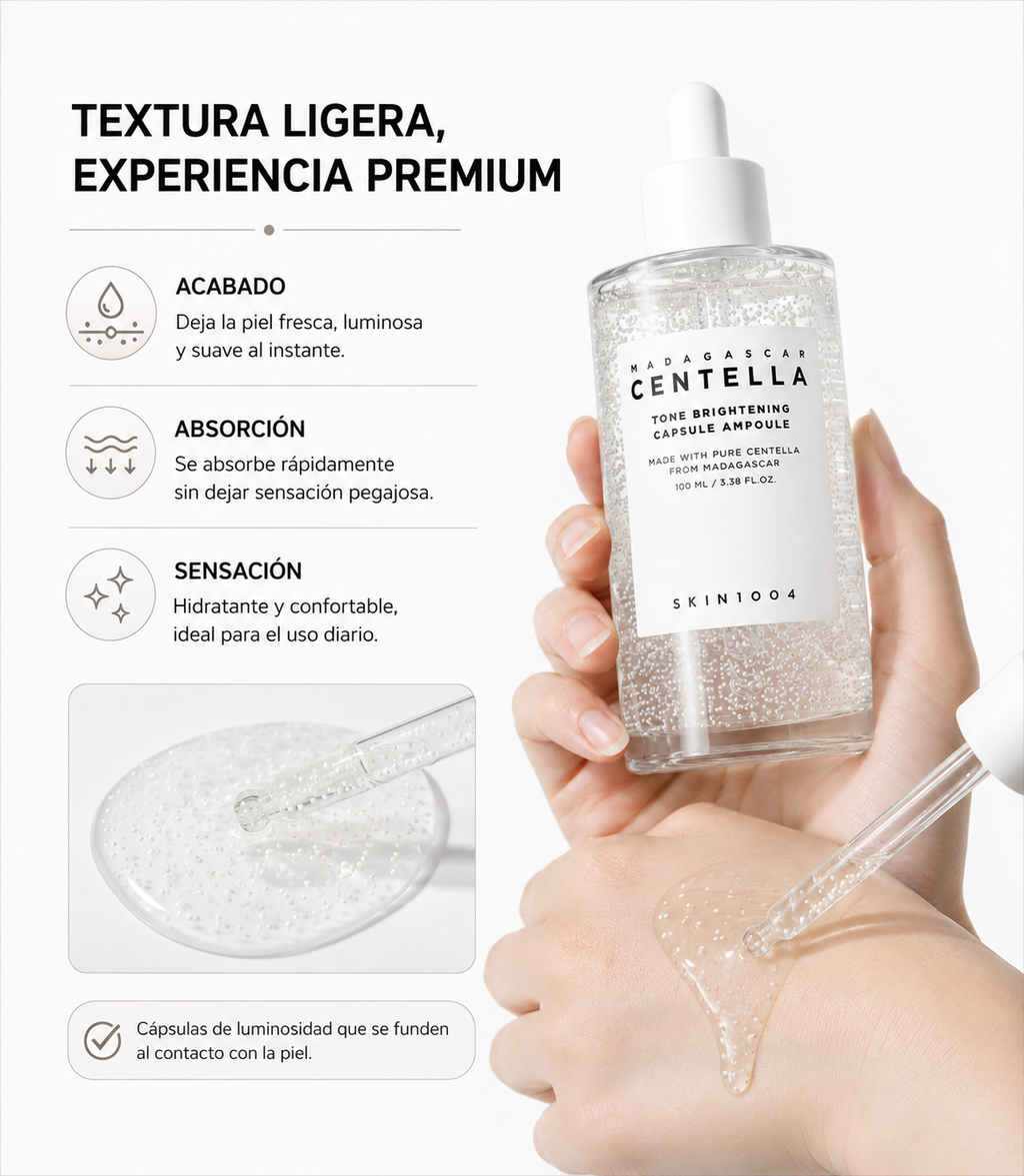 SKIN1004 Madagascar Centella Tone Brightening Capsule Ampoule Jumbo 100ml | Ampolla para Manchas y Luminosidad