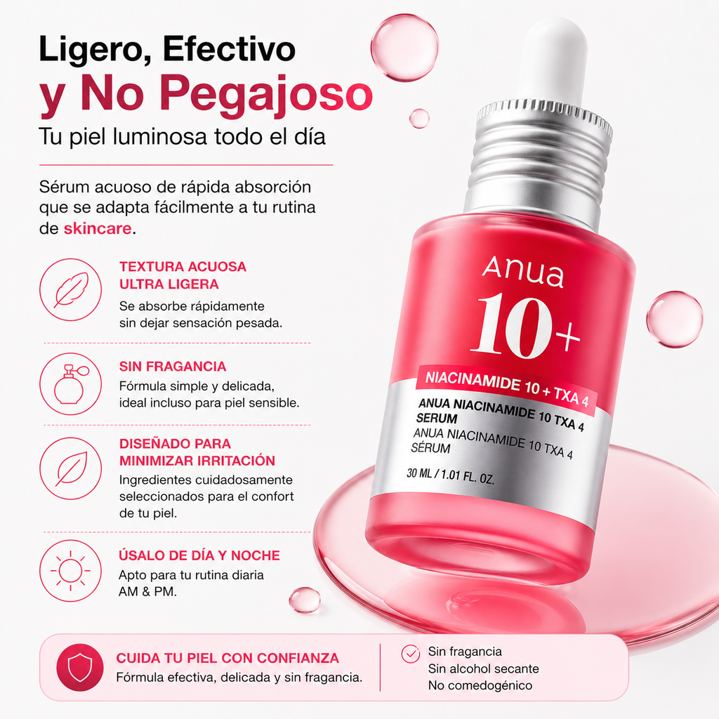 Anua Niacinamide 10% + TXA 4% Serum 30ml | Sérum para Manchas y Tono Desigual