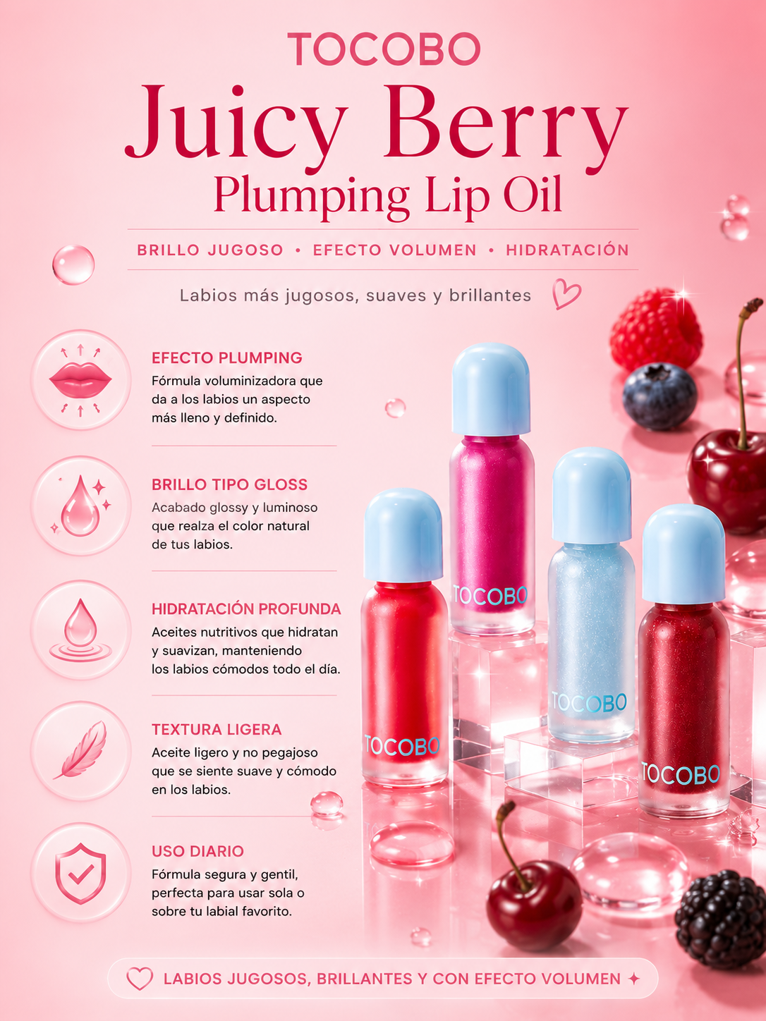 TOCOBO Juicy Berry Plumping Lip Oil