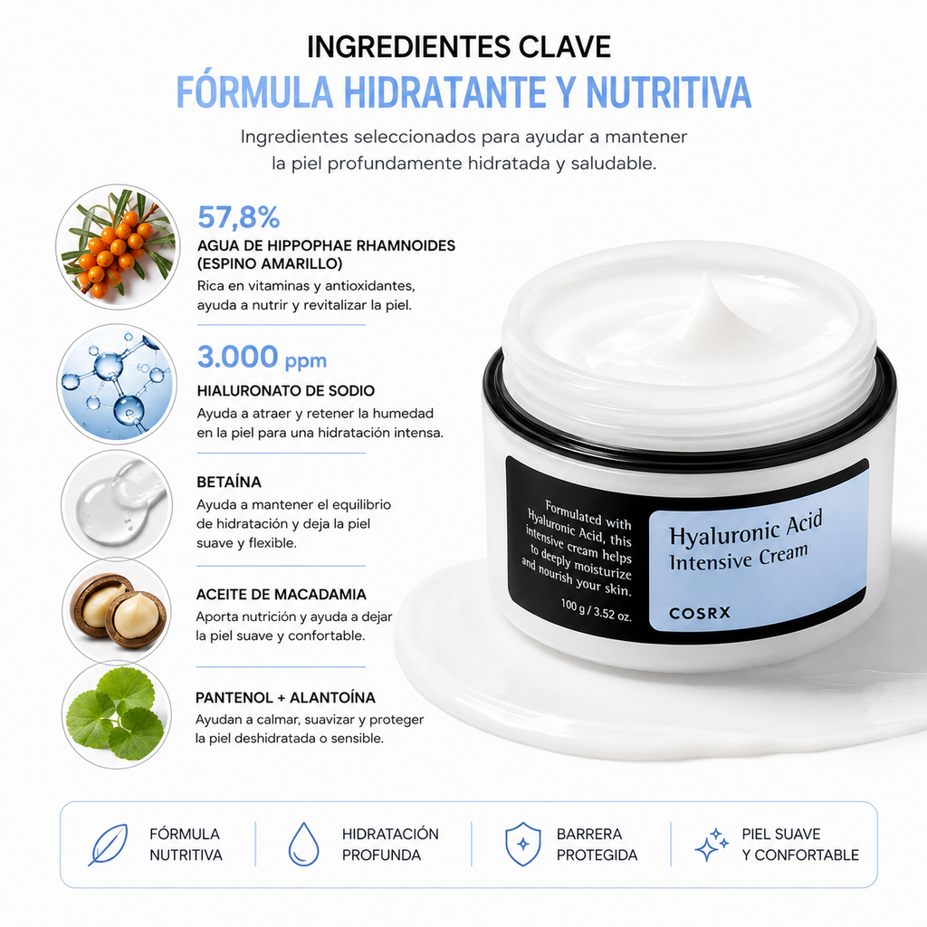 COSRX Hyaluronic Acid Intensive Cream 100g | Crema Hidratante con Ácido Hialurónico