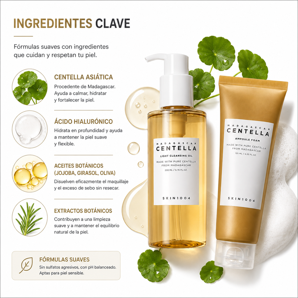 SKIN1004 Madagascar Centella Double Cleansing Duo Set | Doble Limpieza Facial