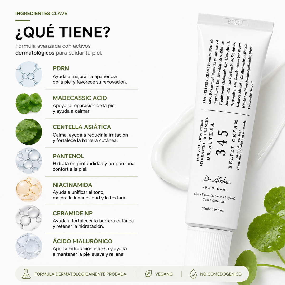 Dr. Althea 345 Relief Cream 50ml | Crema Calmante e Hidratante para Marcas Postacné