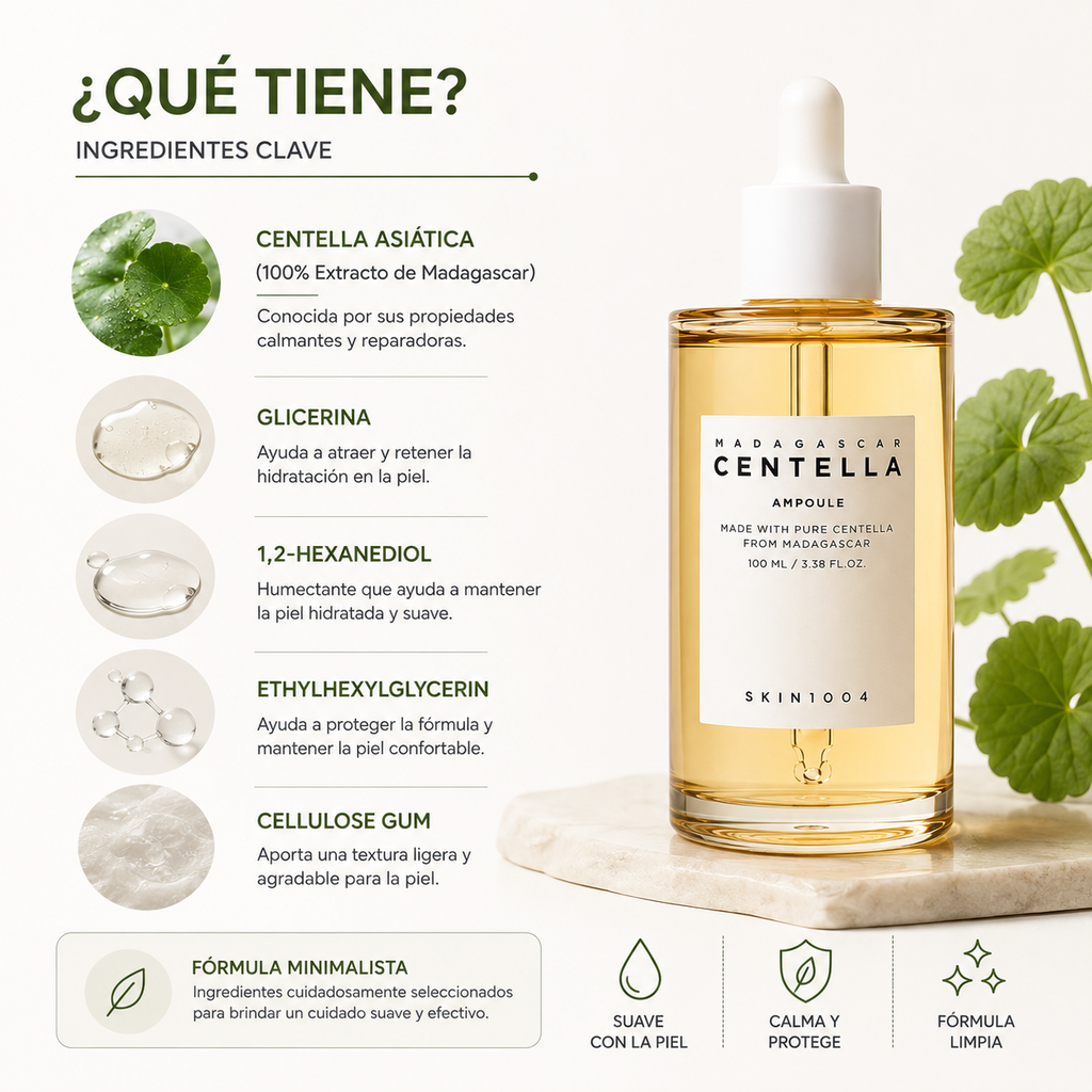 SKIN1004 Madagascar Centella Asiatica 100 Ampoule 100ml | Ampolla Calmante e Hidratante