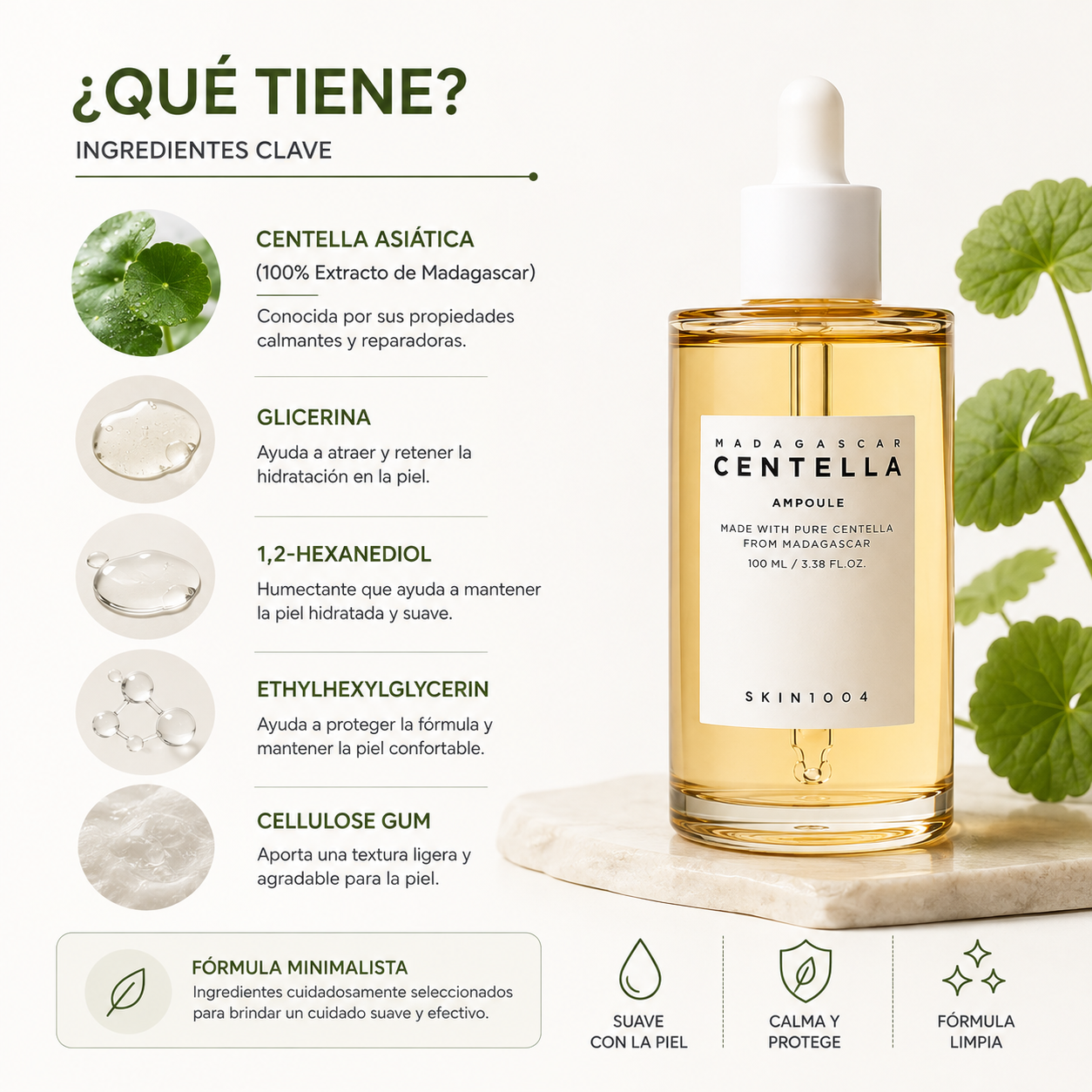 SKIN1004 Madagascar Centella Asiatica 100 Ampoule 100ml | Ampolla Calmante e Hidratante