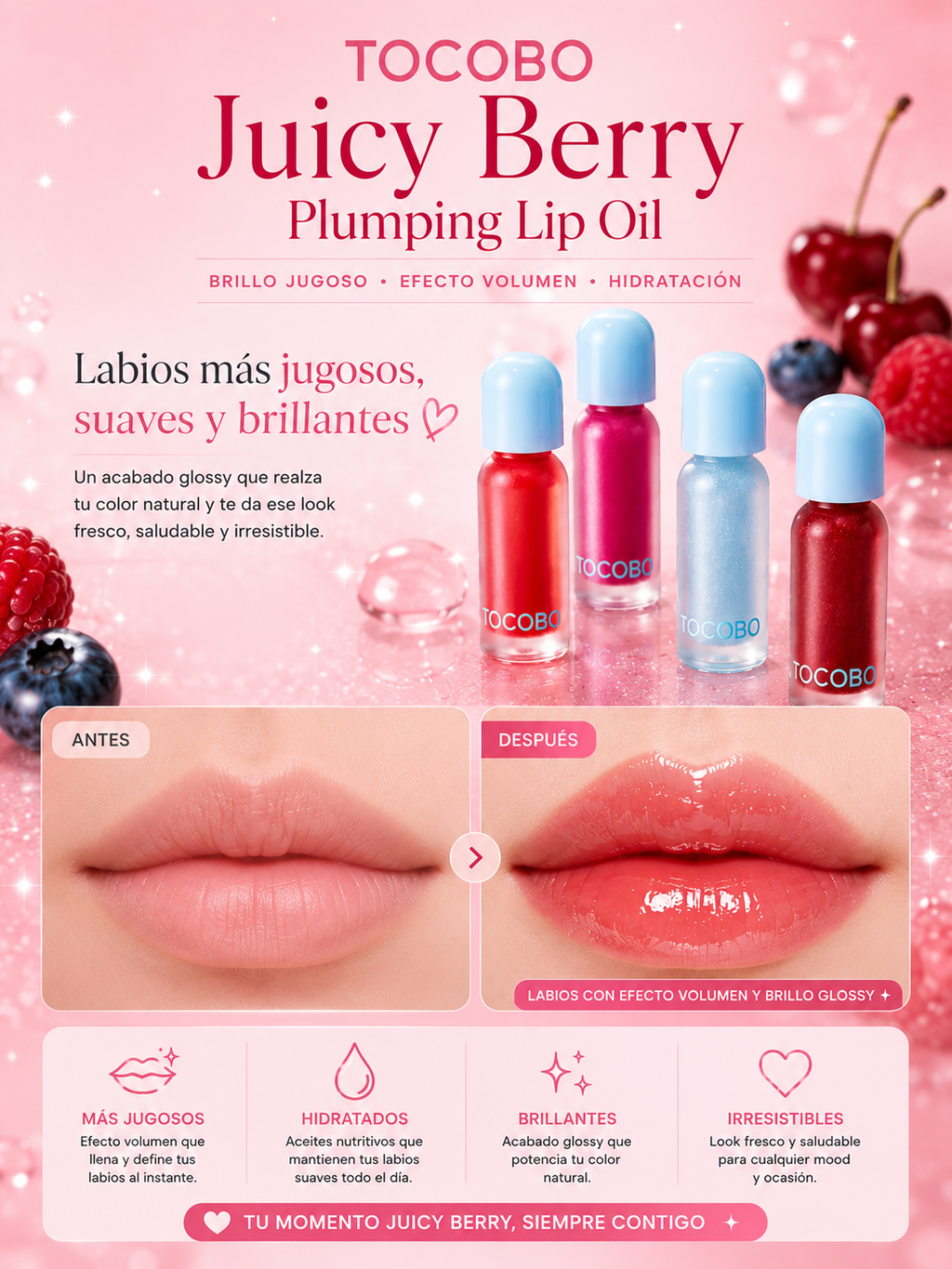 TOCOBO Juicy Berry Plumping Lip Oil