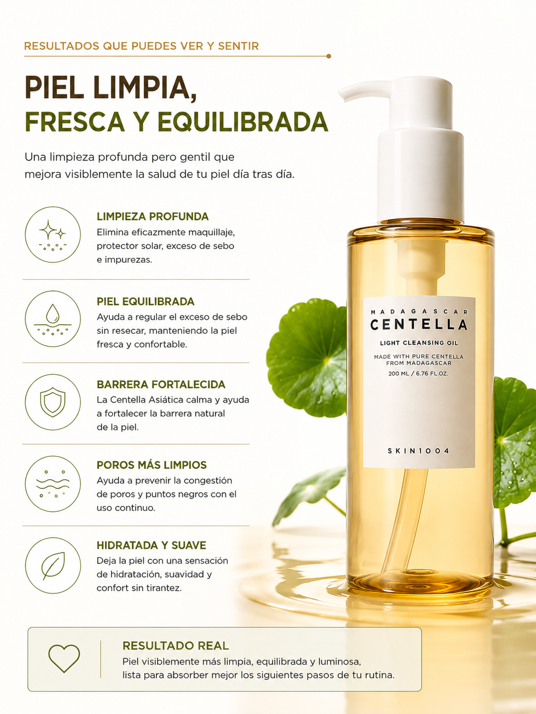 SKIN1004 Madagascar Centella Light Cleansing Oil 200ml | Aceite Limpiador Facial