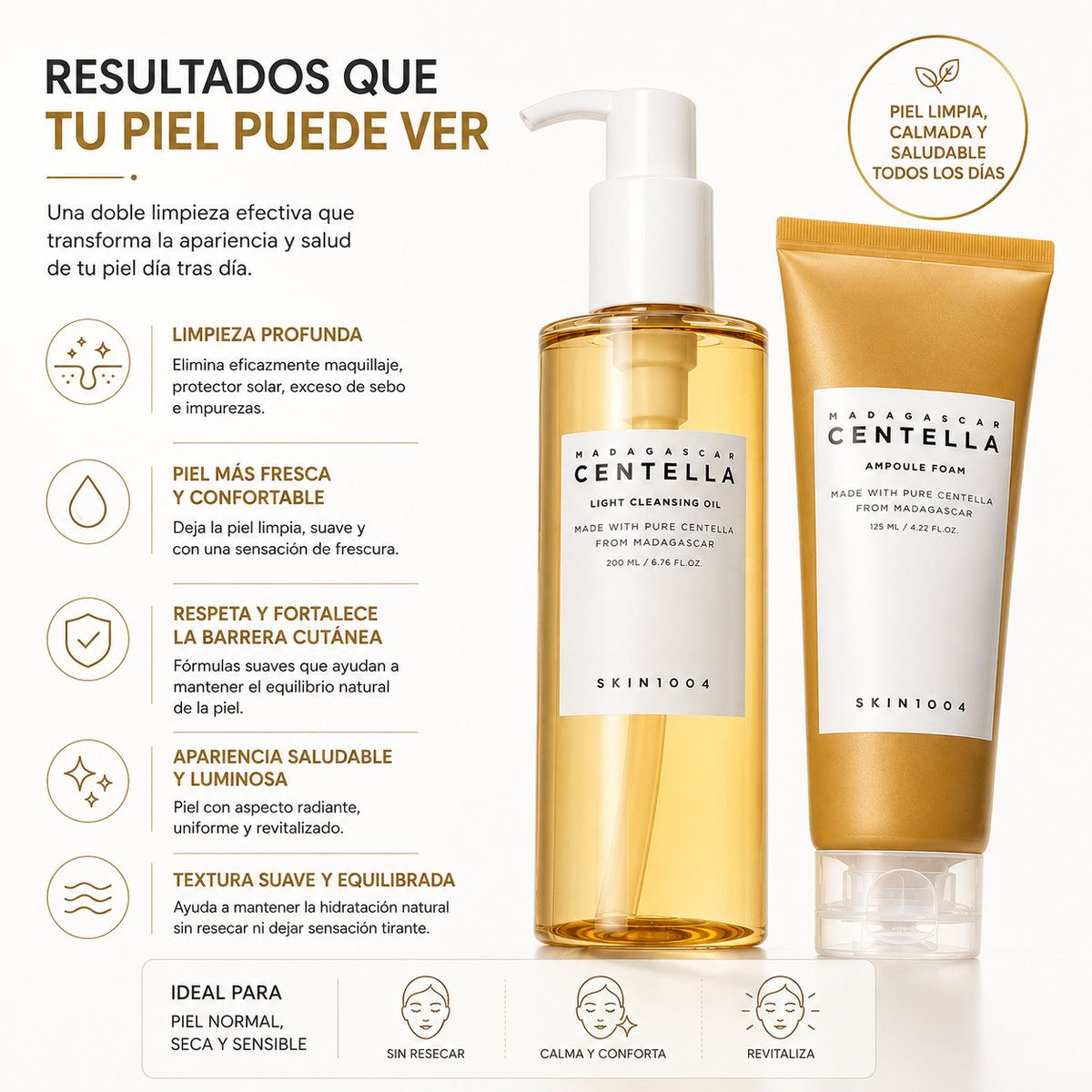 SKIN1004 Madagascar Centella Double Cleansing Duo Set | Doble Limpieza Facial