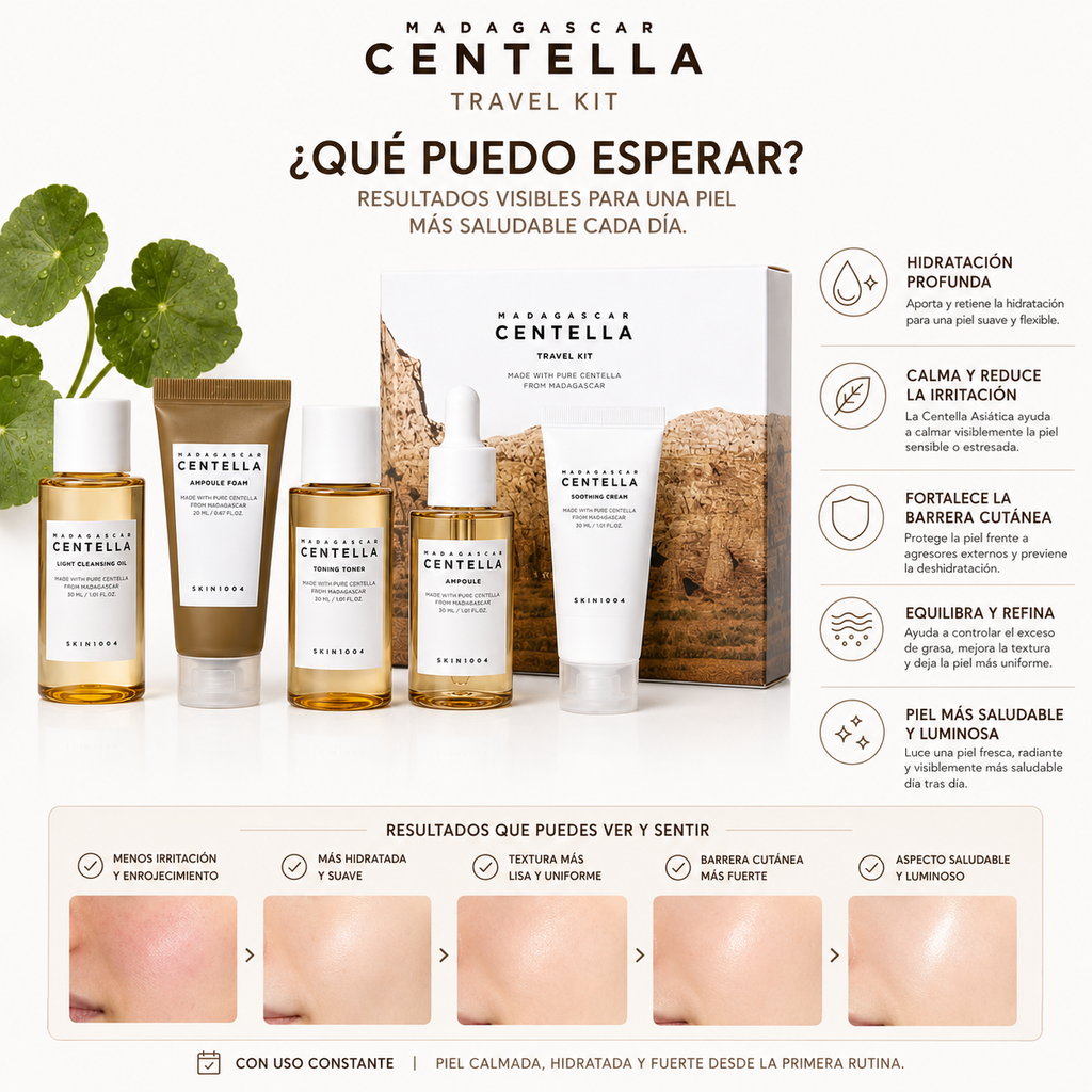 SKIN1004 Madagascar Centella Travel Kit | Kit de Skincare de 5 Pasos