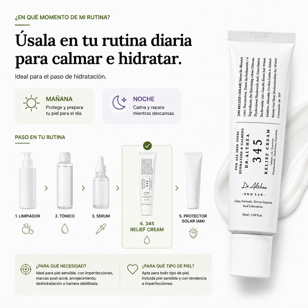 Dr. Althea 345 Relief Cream 50ml | Crema Calmante e Hidratante para Marcas Postacné