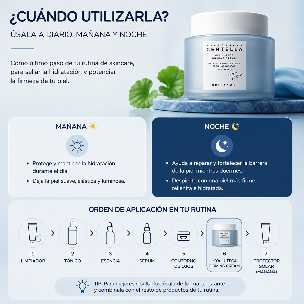 SKIN1004 Madagascar Centella Hyalu-Teca Firming Cream 50ml | Crema Reafirmante