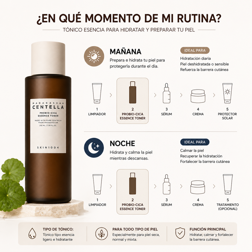 SKIN1004 Madagascar Centella Probio-Cica Essence Toner 210ml | Tónico Hidratante