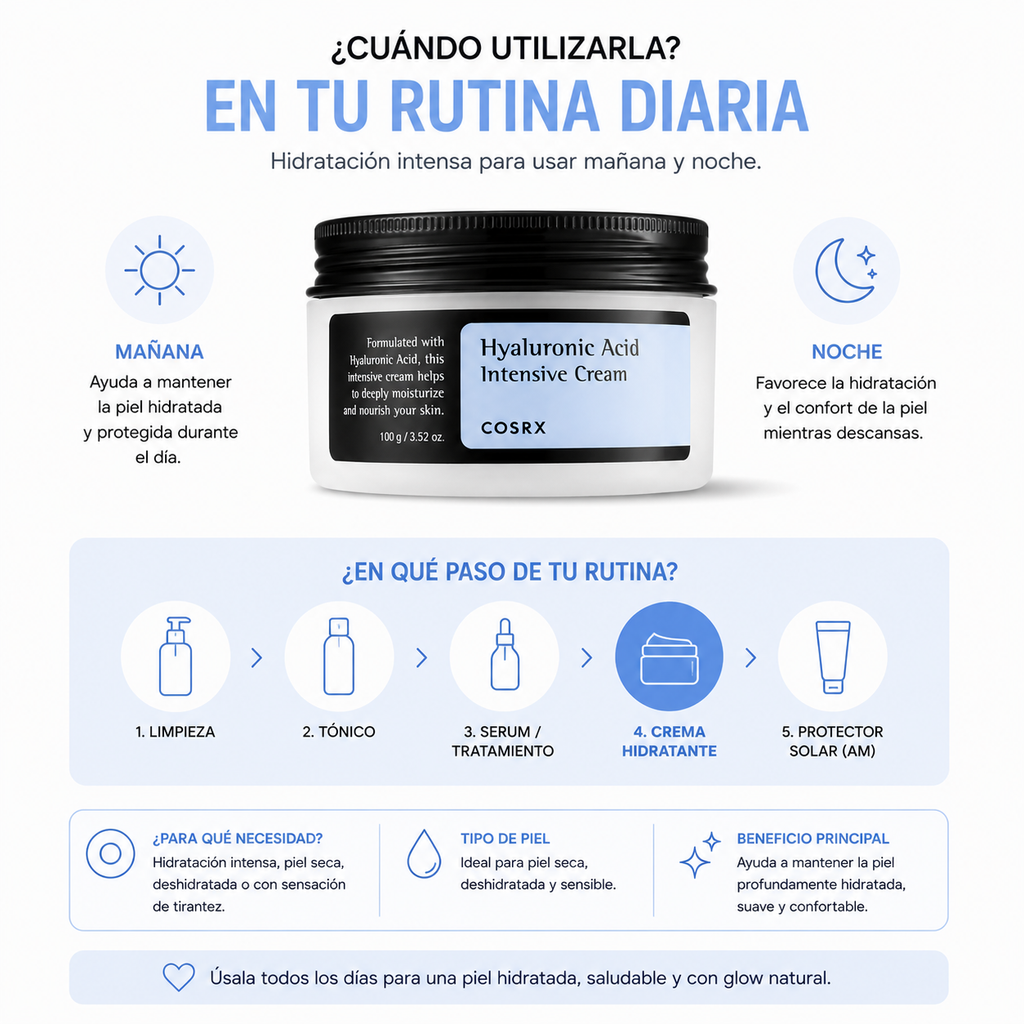 COSRX Hyaluronic Acid Intensive Cream 100g | Crema Hidratante con Ácido Hialurónico