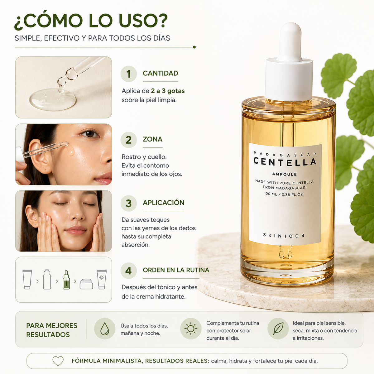 SKIN1004 Madagascar Centella Asiatica 100 Ampoule 100ml | Ampolla Calmante e Hidratante