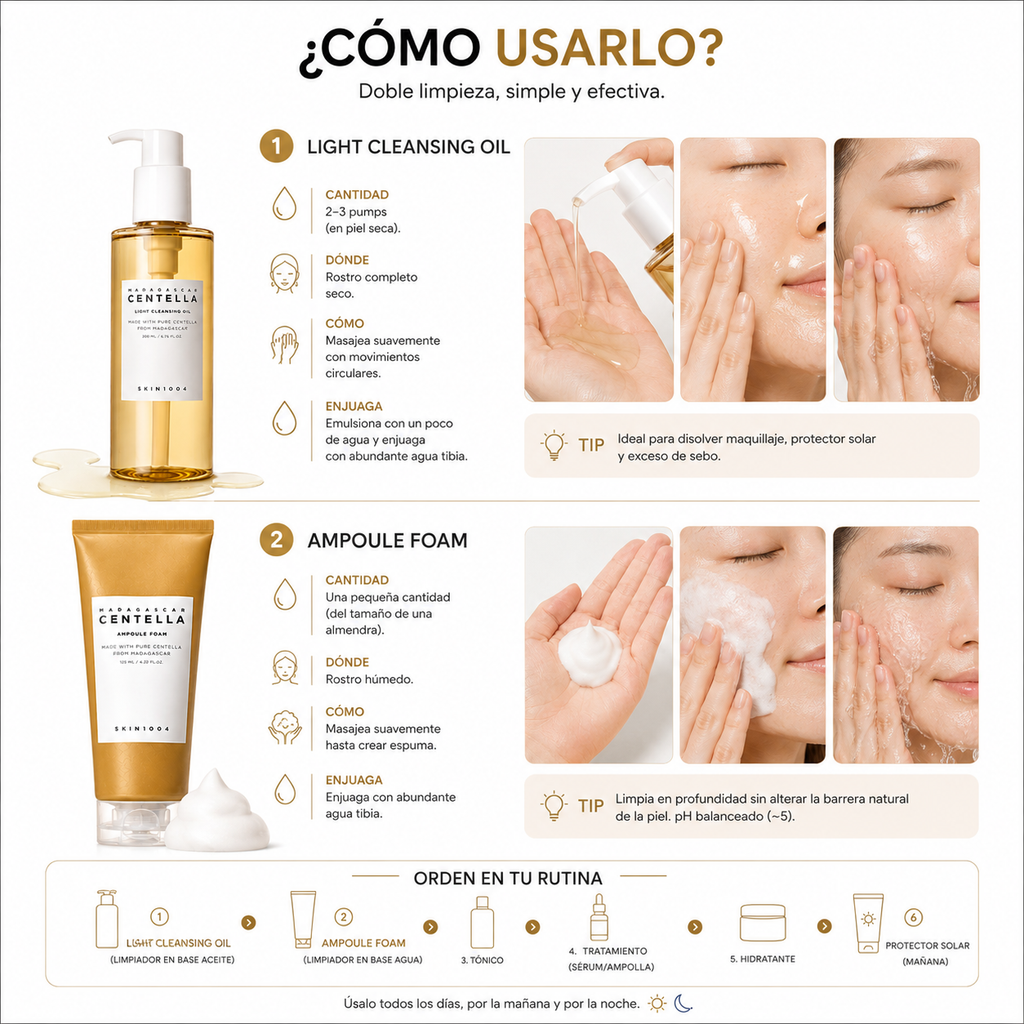 SKIN1004 Madagascar Centella Double Cleansing Duo Set | Doble Limpieza Facial