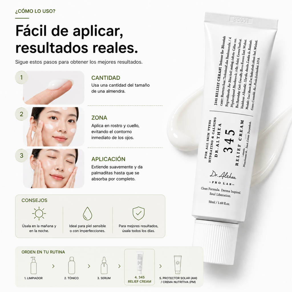 Dr. Althea 345 Relief Cream 50ml | Crema Calmante e Hidratante para Marcas Postacné