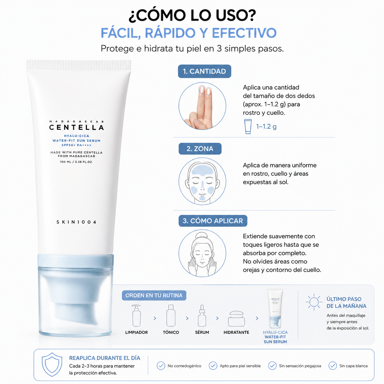 SKIN1004 Madagascar Centella Hyalu-Cica Water-Fit Sun Serum SPF50+ PA++++ Jumbo 100ml