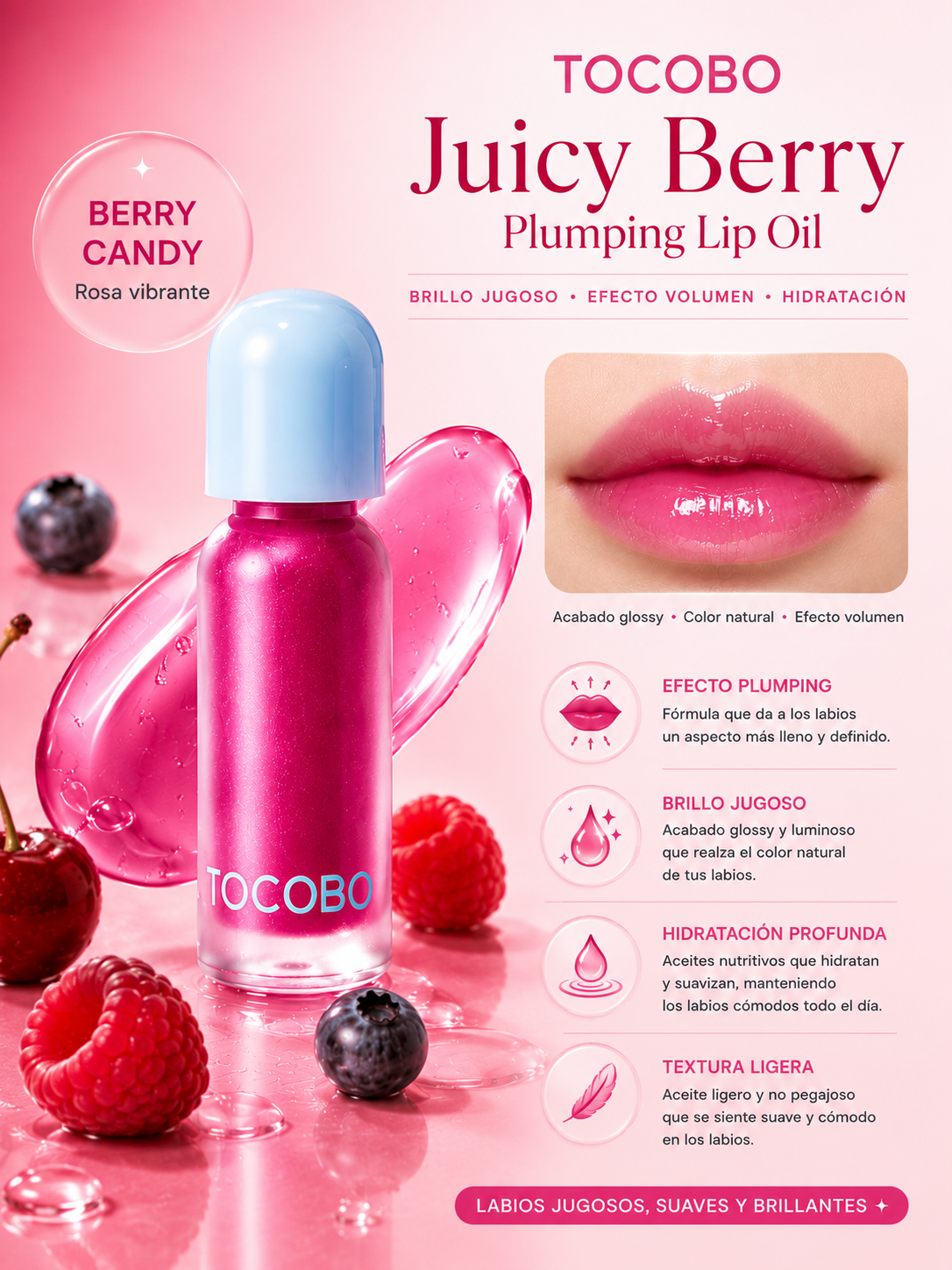 TOCOBO Juicy Berry Plumping Lip Oil