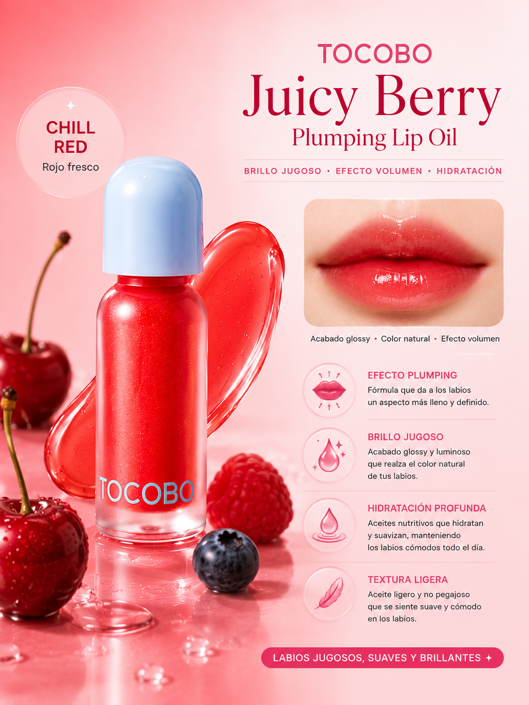 TOCOBO Juicy Berry Plumping Lip Oil